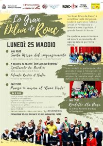 Ronco, dopo la “Giornata dedicata alla cura e alla fioritura del paese” domani ritorna Lo Gran Dilun de Rònc a cura del Sindaco