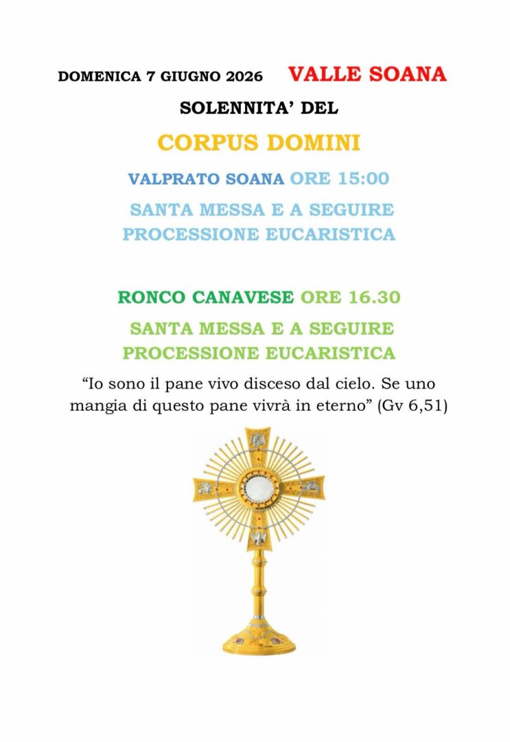 Solennità del Corpus Domini in valle Soana a cura del Diacono Massimo