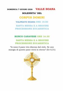 Solennità del Corpus Domini in valle Soana a cura del Diacono Massimo