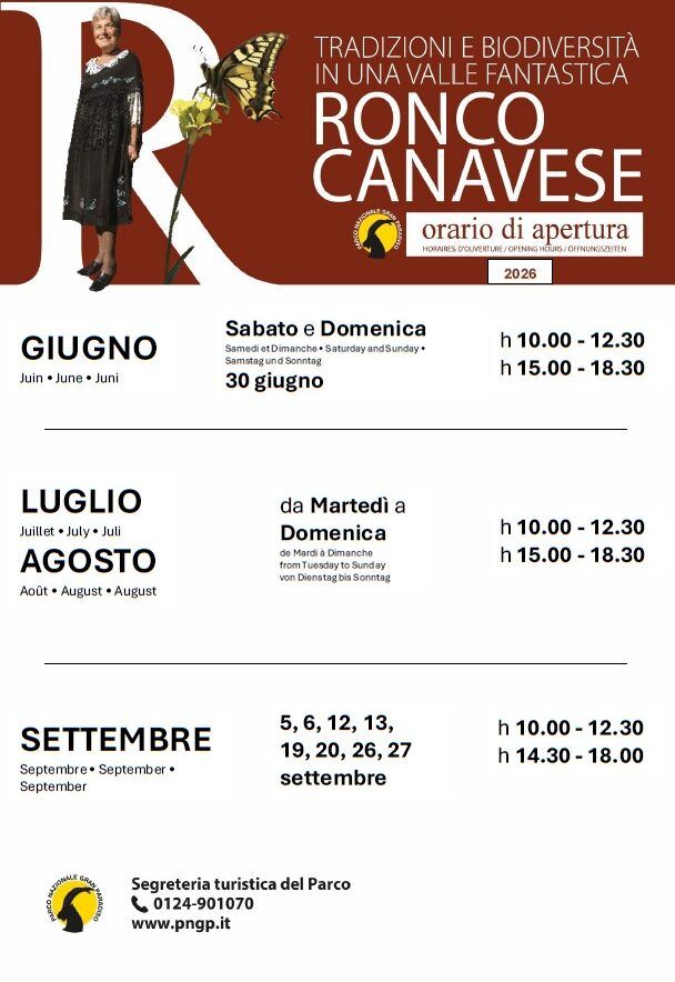 PNGP orari di apertura centri visitatori in valle Soana da giugno a settembre a cura di Rosella