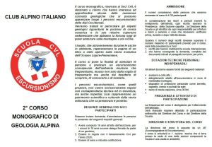 CAI: Scuola cvl- 2° CORSO MONOGRAFICO DI GEOLOGIA ALPINA