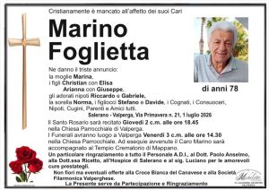 Decessi in valle Soana: è mancato Marino Foglietta di anni 78