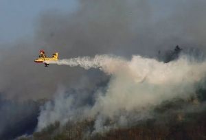 VALPRATO SOANA-RONCO CANAVESE – Incendio divora i boschi, in azione un Canadair per spegnere il rogo tratto da Quotidiano Canavese
