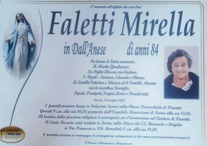 Decessi in valle Soana: è mancata all’età di 84 anni Mirella Faletti in Dall’Anese