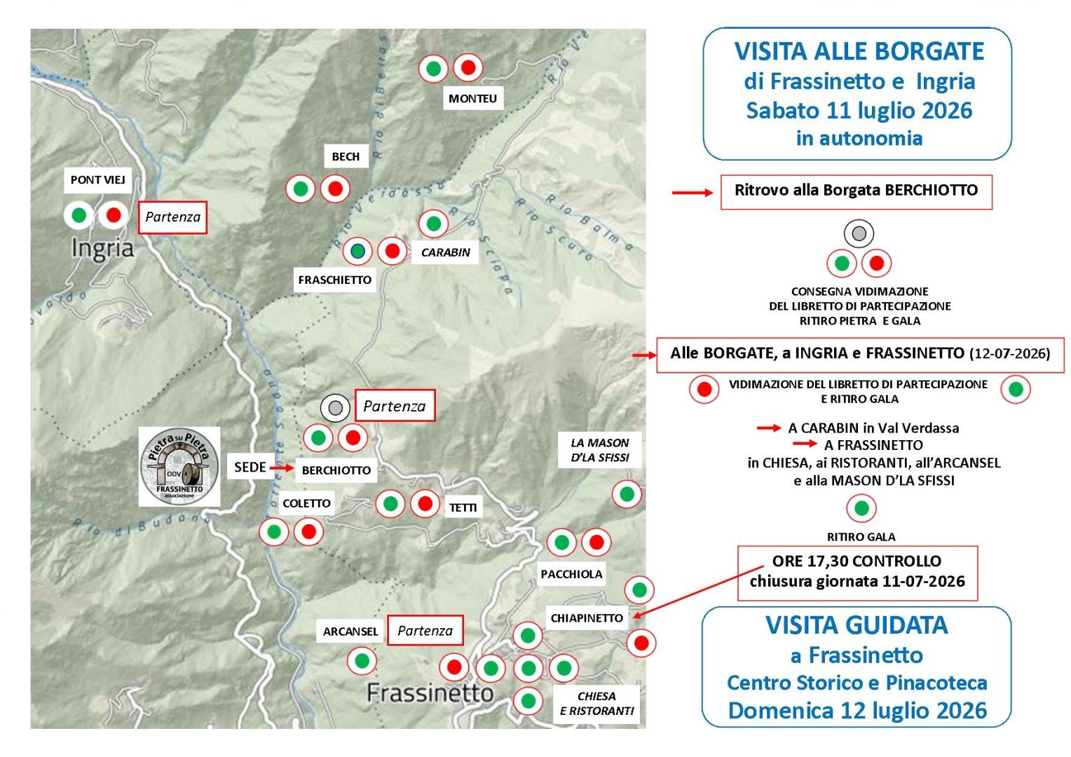 Frassinetto, visita alle borgate di Frassinetto e Ingria: Sabato 11 e Domenica 12 luglio a cura di Pietro Battista Monteu Cotto