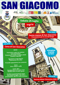 Ingria, Sabato 25 luglio: Festa patronale di S.Giacomo 2026