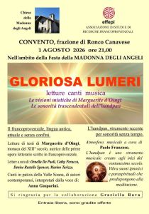 Comunicato effepi: PROGRAMMA ESTATE 1- GLORIOSA LUMERI 1 agosto