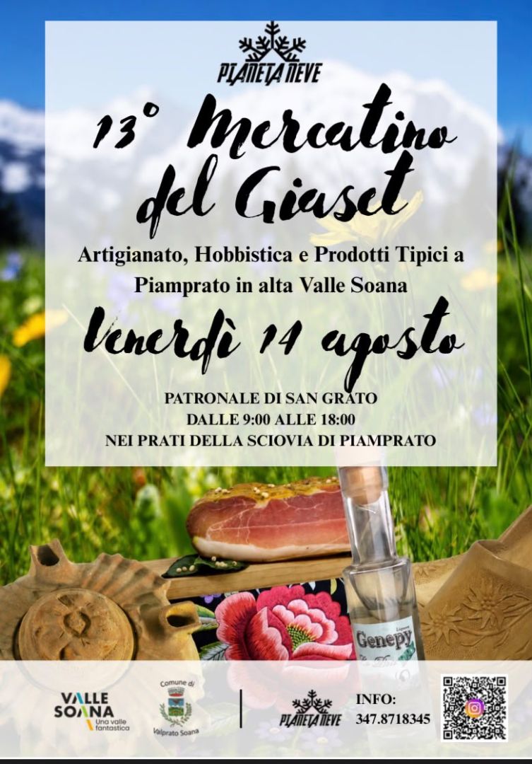Piamprato, 14 Agosto 2026: 13° Edizione Mercatino del Giaset