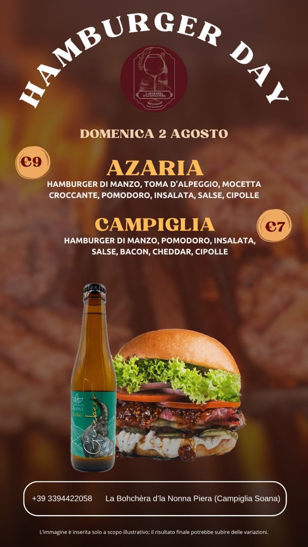 Da Campiglia ad Azaria: Menù del 2 agosto in ... libertà