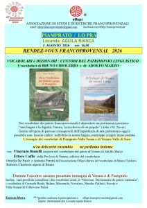 Piamprato, Lunedì 3 agosto: Rendez-vous francoprovenzal 2026