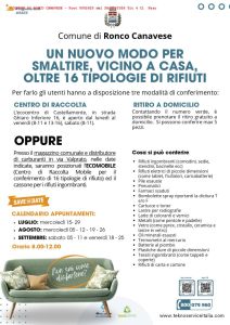 Comune di Ronco: come smaltire 16 tipologie di rifiuti