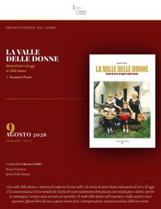 Ronco, Domenica 9 agosto: presentazione del libro "La valle delle Donne" di Assunta Prato