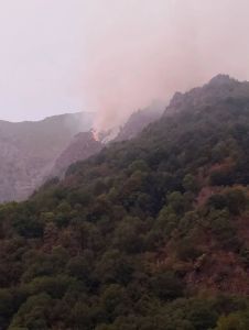 Vigili del fuoco e Aib al lavoro per contrastare gli incendi boschivi in alta quota tratto da Quotidiano Canavese