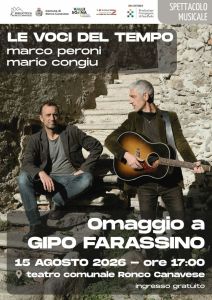 Ronco, 15 agosto: "Omaggio a Gipo Farassino" con Marco Peroni e Mario Congiu