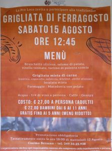 Ronco, Sabato 15 agosto: grigliata di Ferragosto