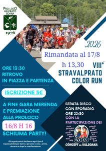 Valprato RIMANDATA GARA STRAVALPRATO COLOR RUN