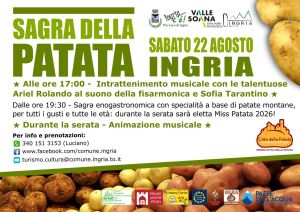 Ingria, Sabato 22 Sagra della Patata a cura di Andrea Cane
