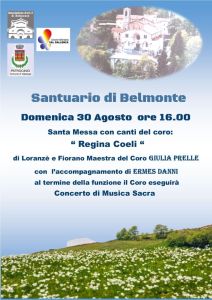 Santuario di Belmonte, Domenica 30 agosto: Concerto di musica Sacra
