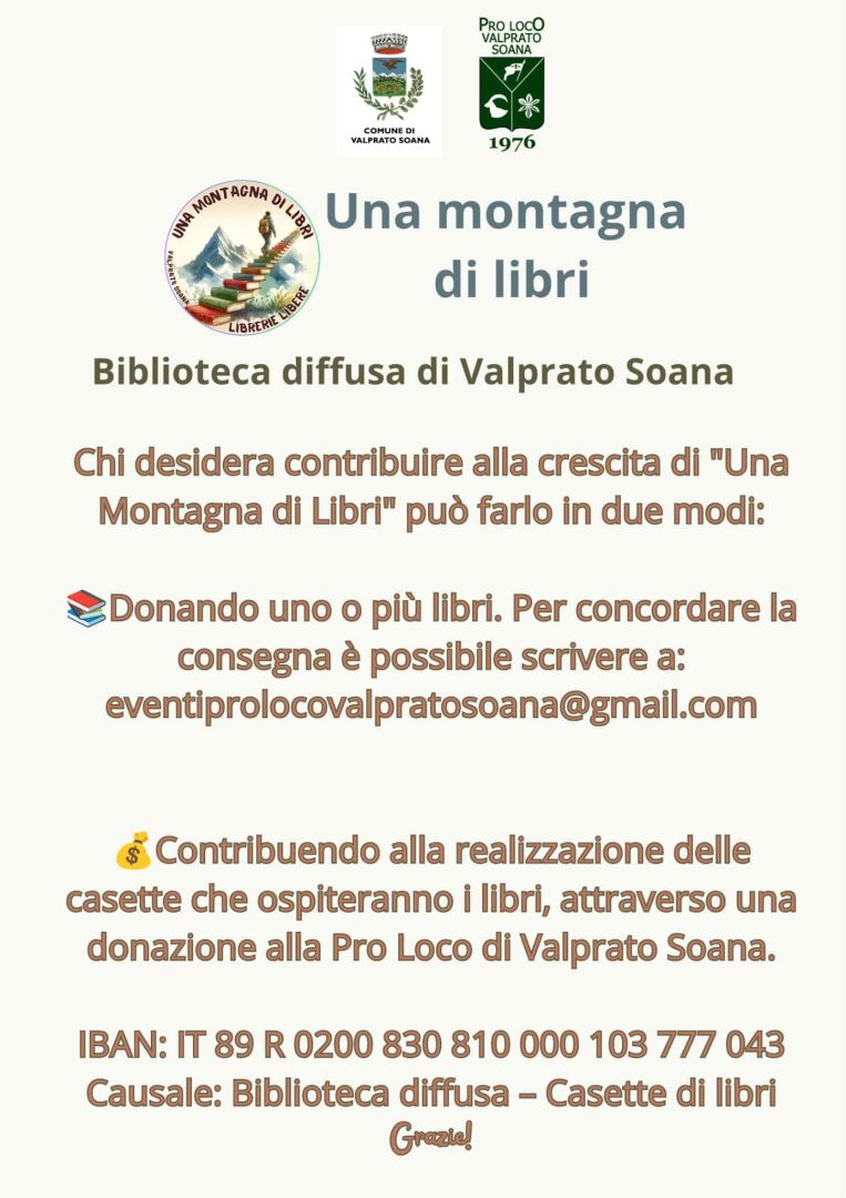 Una Montagna di Libri: prima Casetta dei Libri a Piamprato a cura di Bruna Fasana
