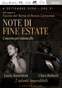 Fucina del Rame di Ronco: Venerdì 4 settembre Concerto per Violoncello di Lucia Sacerdoni e Clara Ruberti
