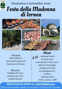Domenica 6 settembre Festa della Madonna di Iornea