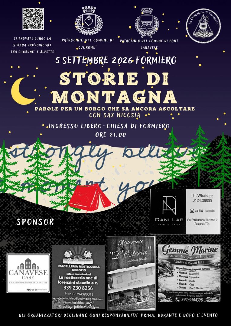 Formiero, 5 settembre: Storie di Montagna