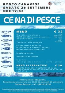 Ronco, Sabato 26 settembre: A N N U L L A T A  la Cena di Pesce