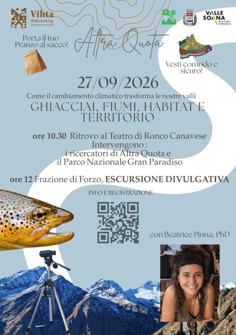 Ronco, 27 settembre: Ghiacciai, Fiumi, Habitat e Territorio con Altra Quota