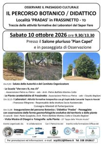FRASSINETTO: “OSSERVARE IL PAESAGGIO CULTURALE - IL PERCORSO BOTANICO / DIDATTICO”