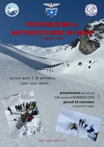 CAI Giovedì 24 settembre: presentazione del Corso "prevenzione e autosoccorso sulla neve"