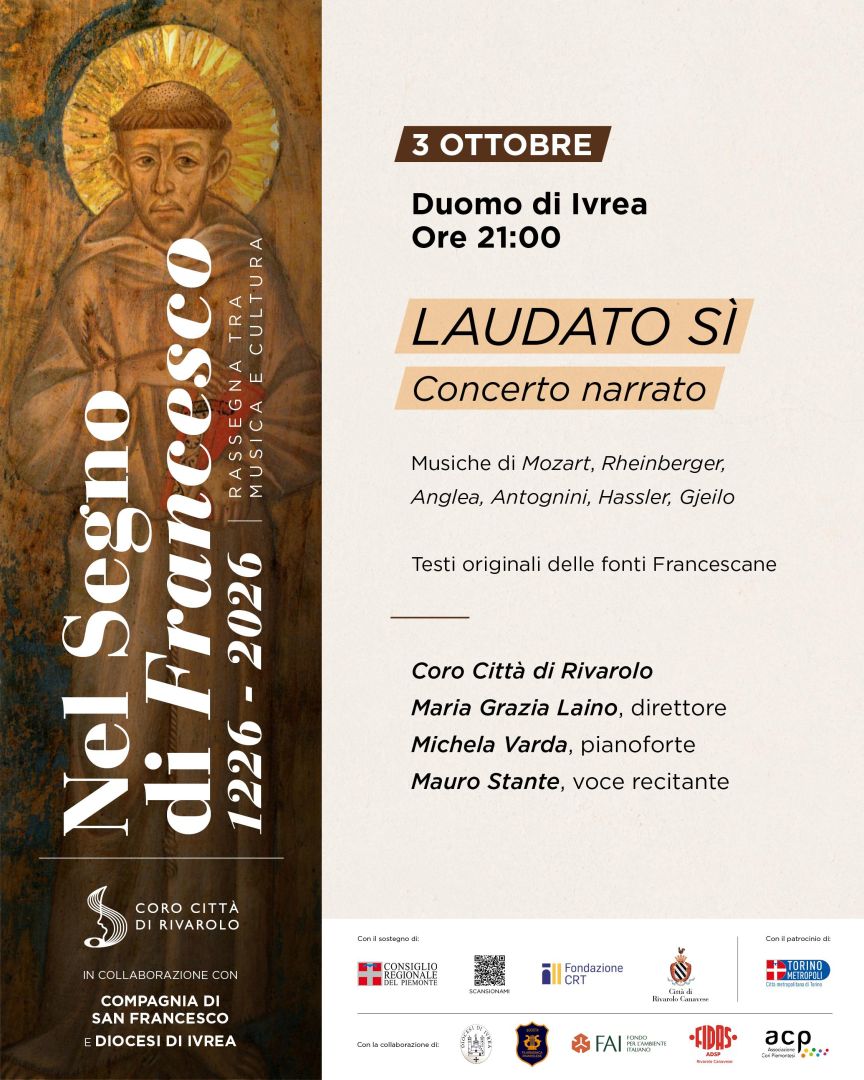 Sabato 3 ottobre: Nel segno di San Francesco con il Coro Città di Rivarolo