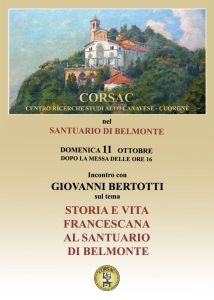 Belmonte, Domenica 11 ottobre: Incontro con Giovanni Bertotti