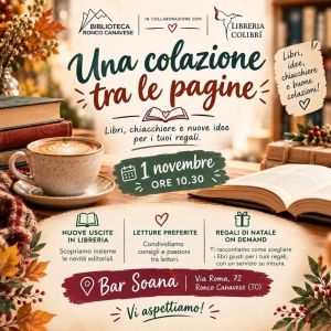 Ronco, 1 novembre: UNA COLAZIONE TRA LE PAGINE