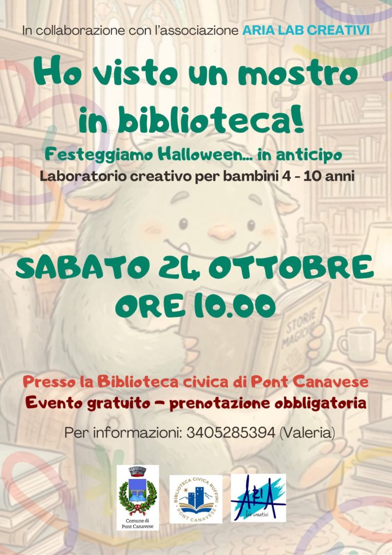 Pont: Ho visto un mostro in biblioteca! Festeggiamo Halloween... in anticipo