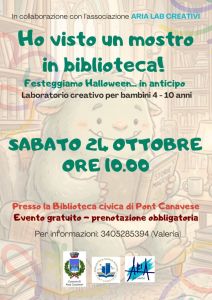 Pont: Ho visto un mostro in biblioteca! Festeggiamo Halloween... in anticipo