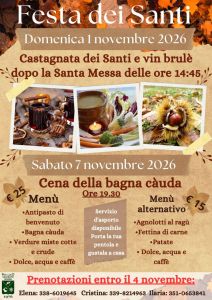 Valprato: castagnata dei Santi e cena della Bagna cauda con la Pro Loco