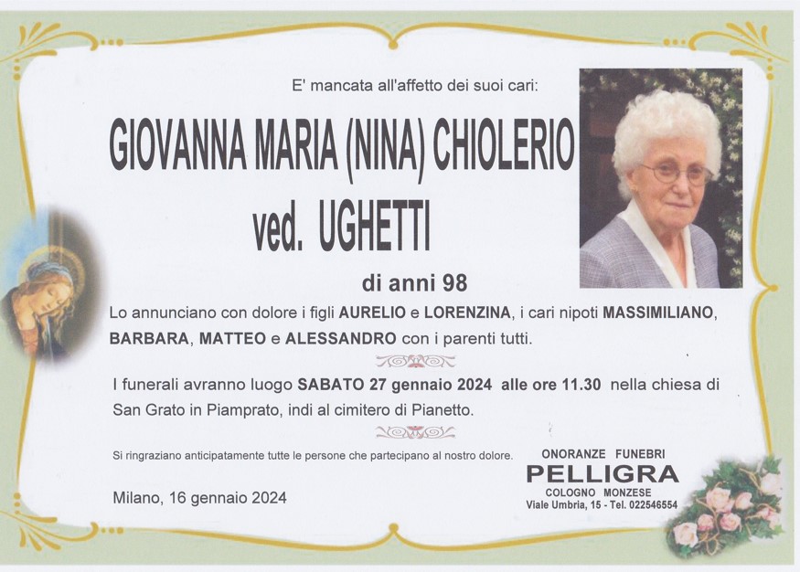 Decessi in valle Soana: è mancata Giovanna Maria Chiolerio vedova ...